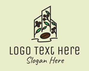 Coffee Bean - Berry Cafe Structure logo design