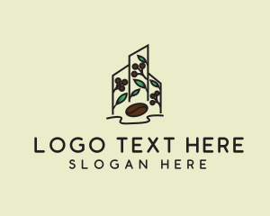 Coffee Bean - Berry Cafe Structure logo design