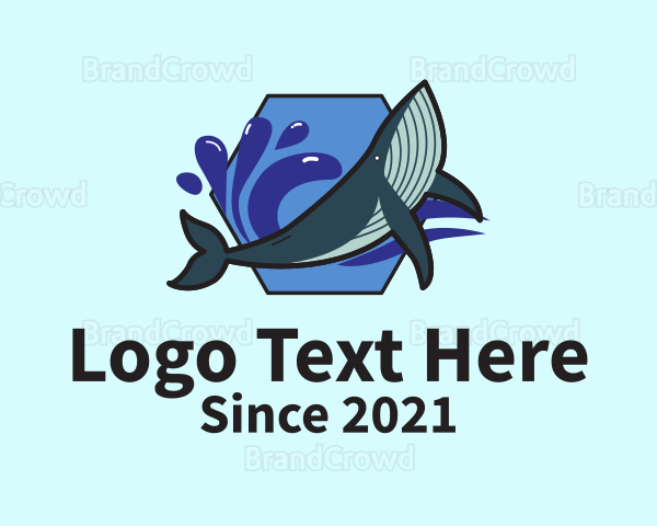 Hexagon Marine Whale Logo