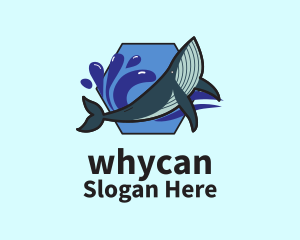 Hexagon Marine Whale  Logo