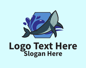 Hexagon Marine Whale  Logo