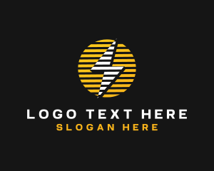 Charge - Sun Stripe Lightning Bolt logo design