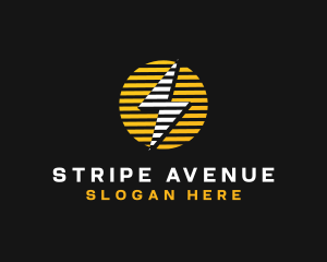 Sun Stripe Lightning Bolt logo design