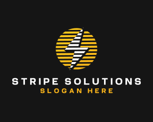 Stripe - Sun Stripe Lightning Bolt logo design