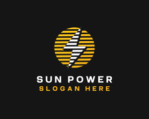 Sun Stripe Lightning Bolt logo design