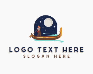 Gondola - Boat Man Paddle logo design