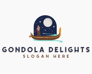 Gondola - Boat Man Paddle logo design