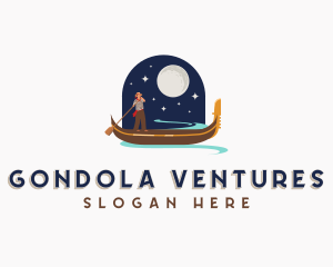 Gondolier - Boat Man Paddle logo design