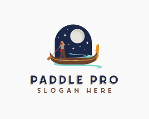 Boat Man Paddle logo design