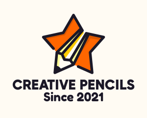 Learning Star Pencil  logo design