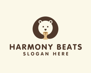 Latte - Bear Coffee Cafe logo design