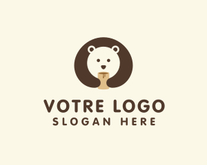 Latte - Bear Coffee Cafe logo design