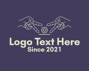 Linear - Finger Peace Sign Camera logo design