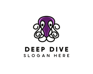 Marine Octopus Tentacles logo design