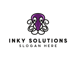 Squid - Marine Octopus Tentacles logo design