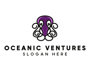 Marine Octopus Tentacles logo design