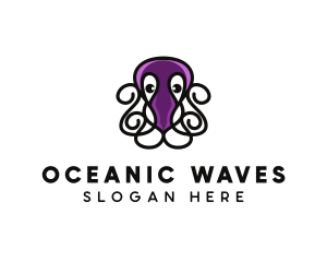 Marine Life - Marine Octopus Tentacles logo design