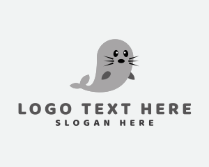 Wildlife Center - Cute Baby Sea Lion logo design