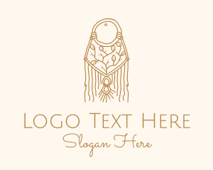 Leaf - Nature Boho Macrame Dreamcatcher logo design