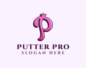 Pink Letter P Princess logo design