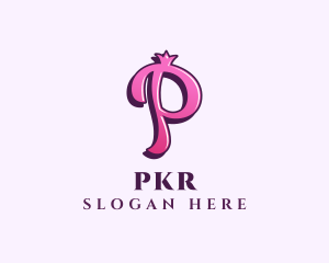 Pink Letter P Princess logo design