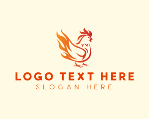 Rotisserie - Fire Chicken BBQ logo design