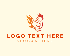 Poultry - Fire Chicken BBQ logo design