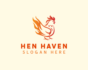 Flaming Chicken BBQ logo design