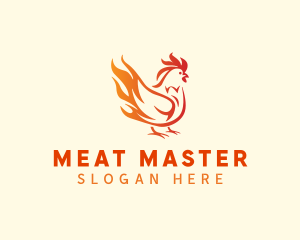 Flaming Chicken BBQ logo design