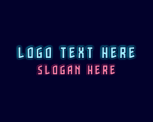 Coding - Neon Lights Game Wordmark logo design