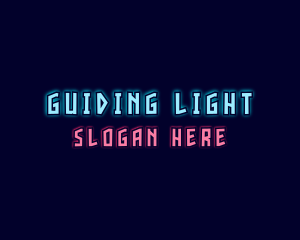 Neon Lights Game Wordmark logo design