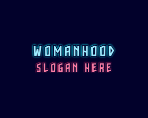 Coding - Neon Lights Game Wordmark logo design