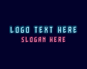 Coder - Neon Lights Game Wordmark logo design