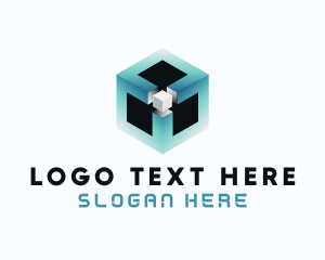 Corporation - Digital Programming Cube logo design