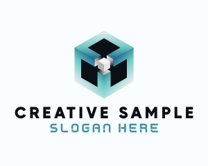 Digital Programming Cube  logo design