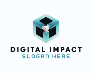 Digital Programming Cube  logo design