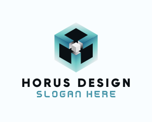 Digital Programming Cube  logo design