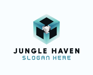 Digital Programming Cube  logo design