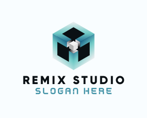 Digital Programming Cube  logo design