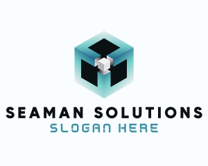 Digital Programming Cube  logo design