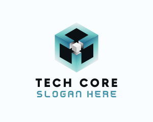 Digital Programming Cube  logo design