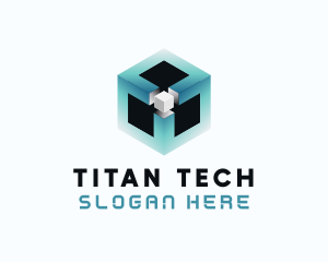 Digital Programming Cube  logo design