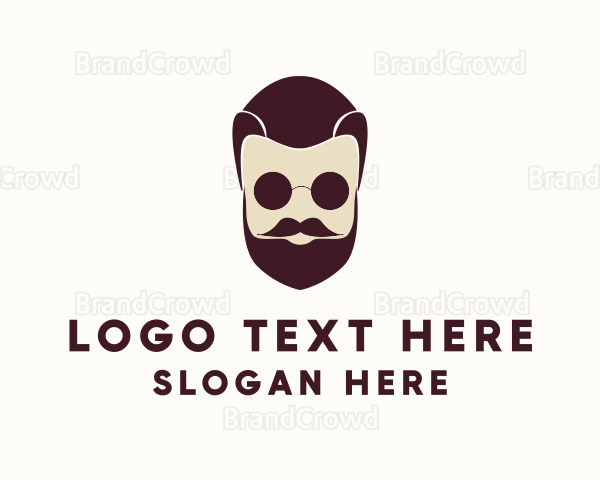 Hipster Sunglasses Man Logo