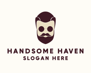 Handsome - Hipster Sunglasses Man logo design
