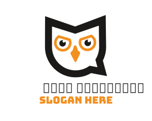 Owl - Owl Chat Bubble logo design