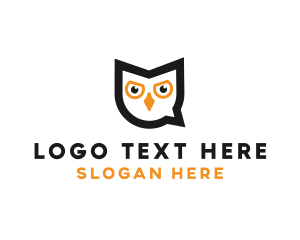 Exclamation - Owl Chat Bubble logo design