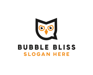 Owl Chat Bubble logo design