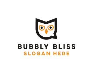 Owl Chat Bubble logo design