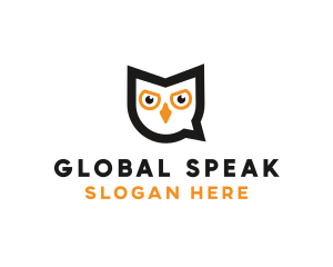 Owl Chat Bubble logo design