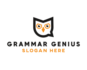 Grammar - Owl Chat Bubble logo design